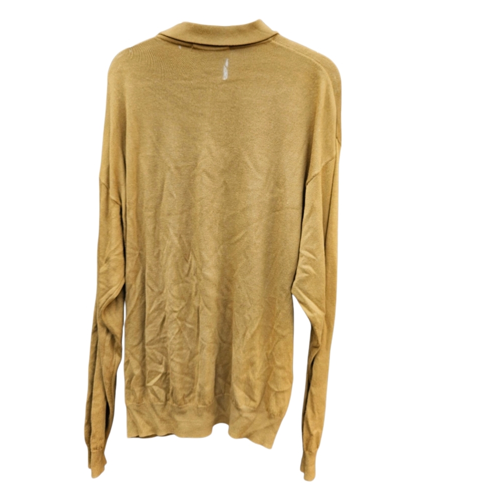 R&R Casuals  Mustard Yellow Polo Sweater Mens Size M - Picture 14 of 14